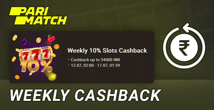 Cashback at Parimatch online casino for Indian players