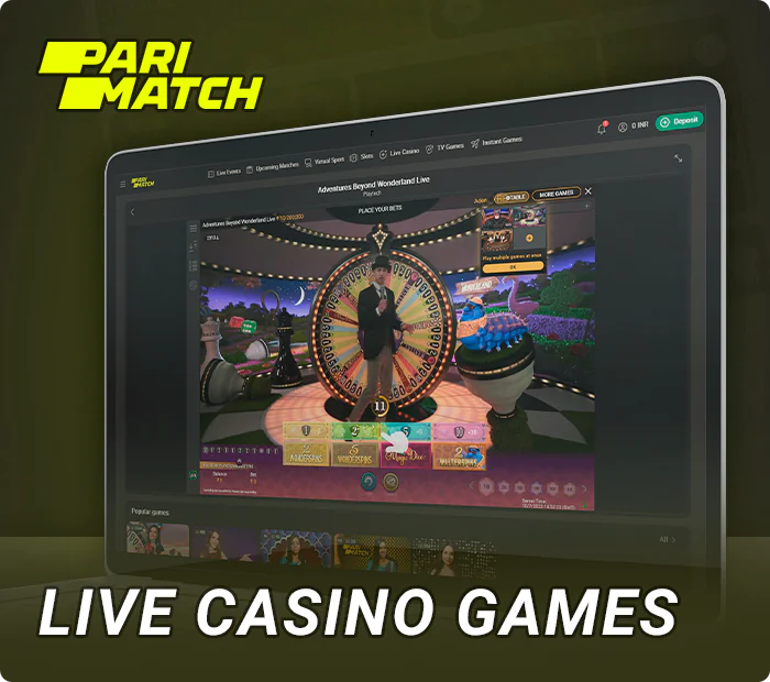 Live games at Parimatch online casino - game categories