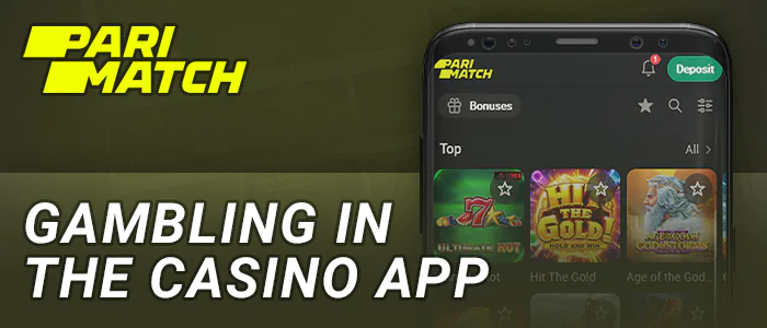 Playing at Parimatch online casino via mobile application