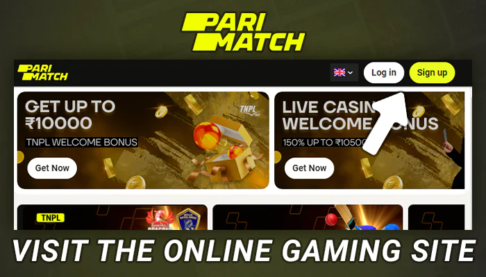 Visit the Parimatch online casino website