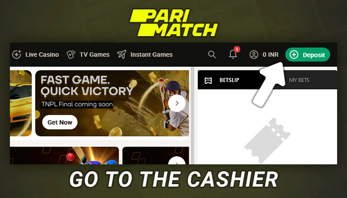 Deposit to your account on the Parimatch website
