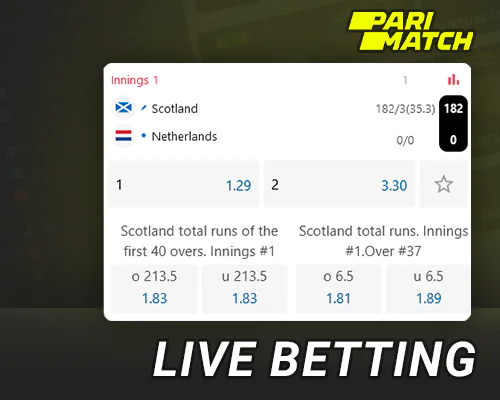 About live betting on Parimatch