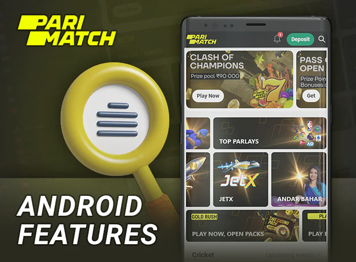 Features of the Parimatch mobile application on android