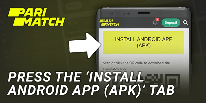 Button for downloading the Parimatch Android app