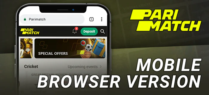 Parimatch website works in mobile browser