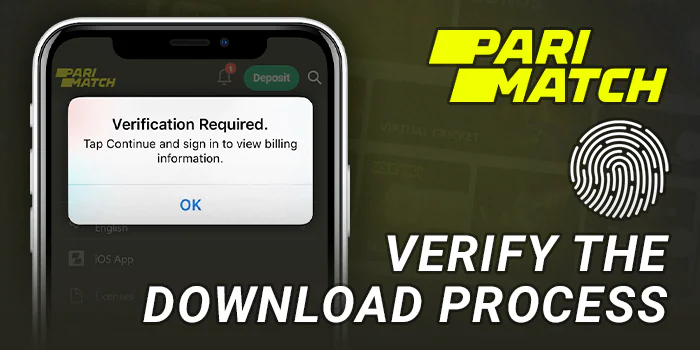 Confirm download of the Parimatch iOS app