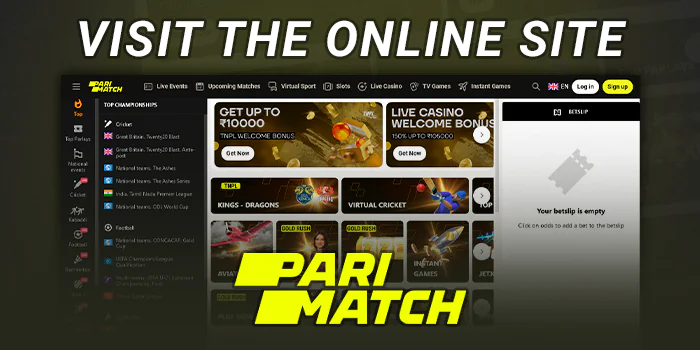 Go to the main page of the Parimatch website