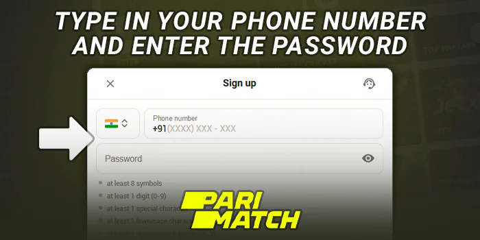 Enter your Parimatch registration details