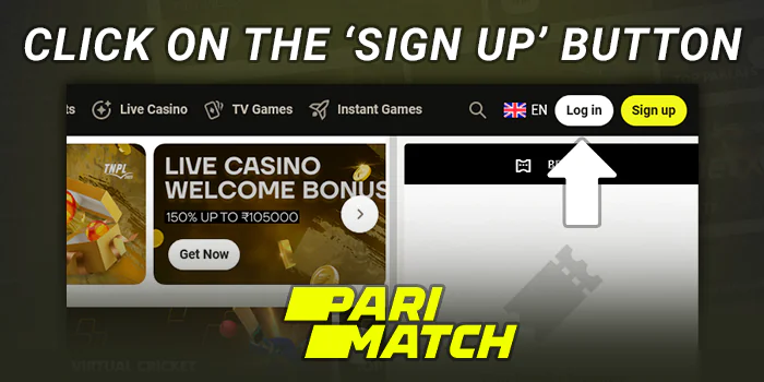 Sign in with the created Parimatch account