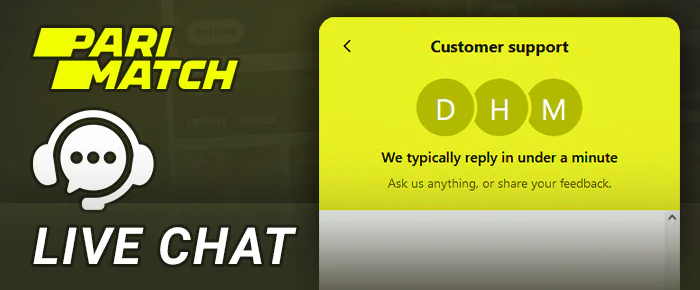 Online chat with Parimatch support
