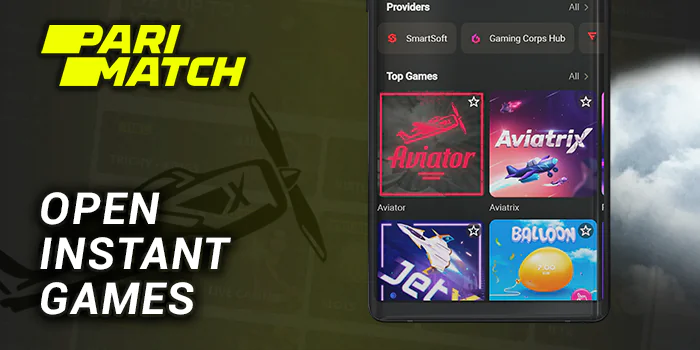Open Instant Games and Select Aviator - Parimatch