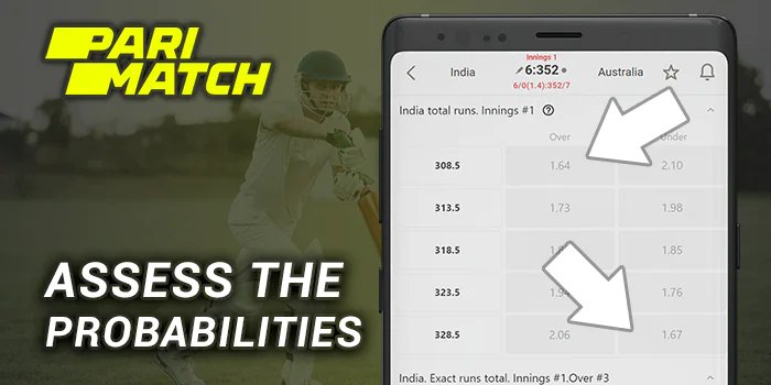 Access the probabilities at Parimatch Cricket