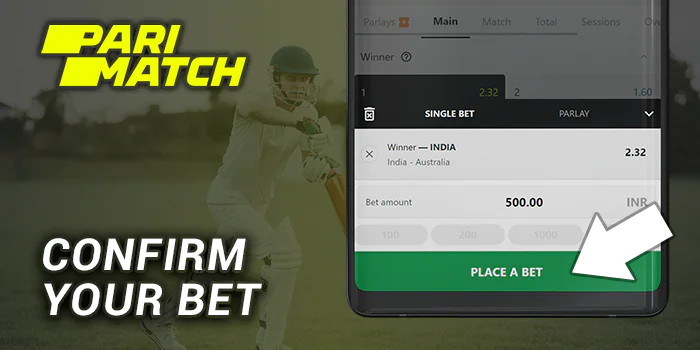 Confirm your cricket Bet at Parimatch India