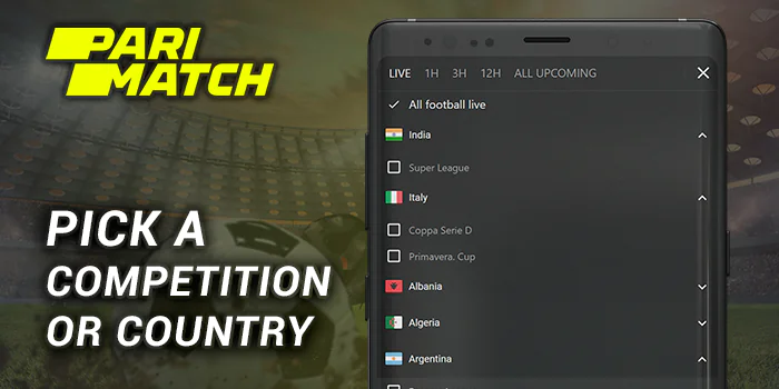 Pick a Football Competition or Country at Parimatch India
