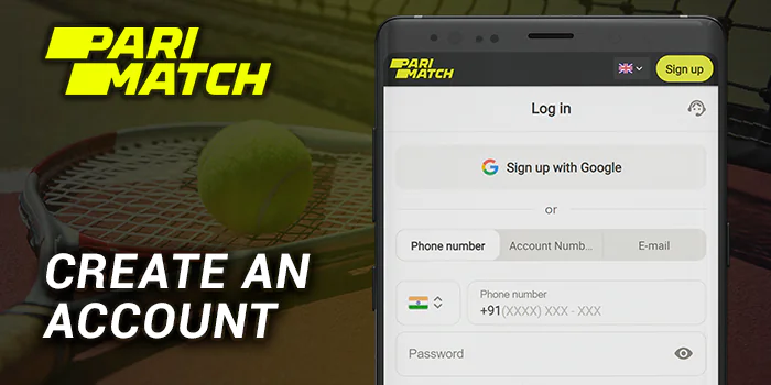 Create an account or log in at Parimatch