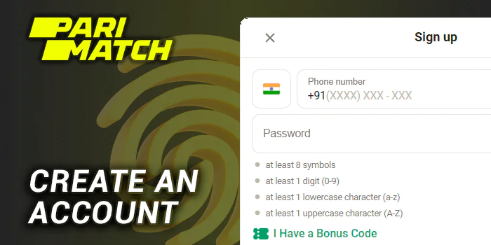 Create an account at Parimatch India