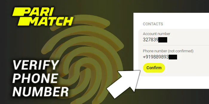 Verify Phone Number at your Parimatch Profile Page
