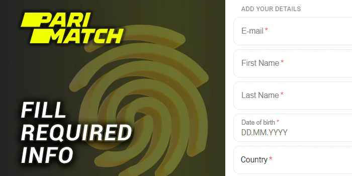 Fill required info at Parimatch Verification Page