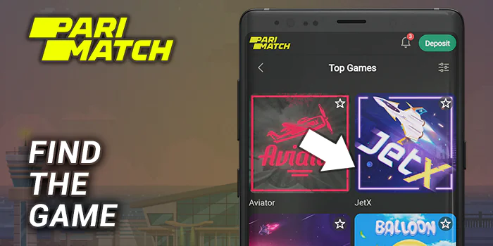Find the JetX Game in the Top Games Seection of Parimatch Casino