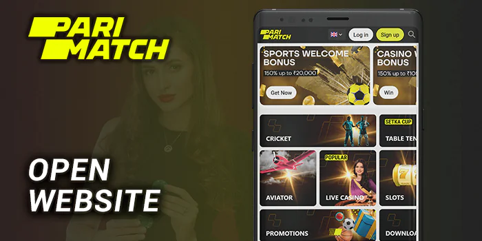 Open Parimatch Casino Website or mobile app