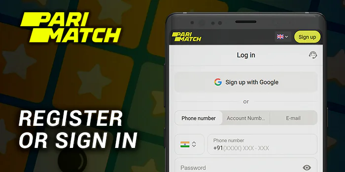 Register or Sign in at Parimatch India using buttons at the top menu