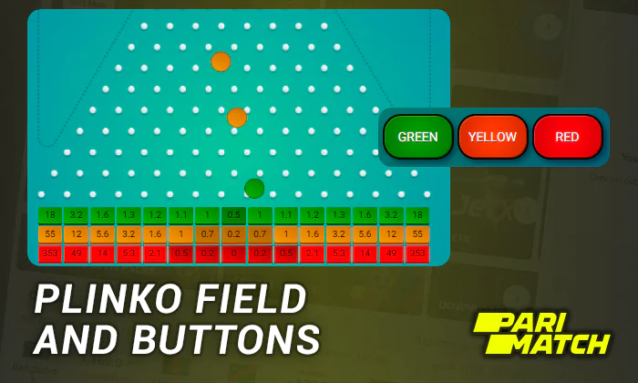 Plinko Game Field and Buttons - Parimatch India