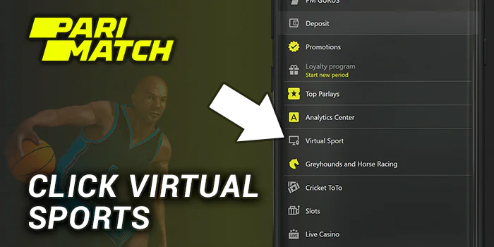 Click 'Virtual Sports' at Parimatch Menu