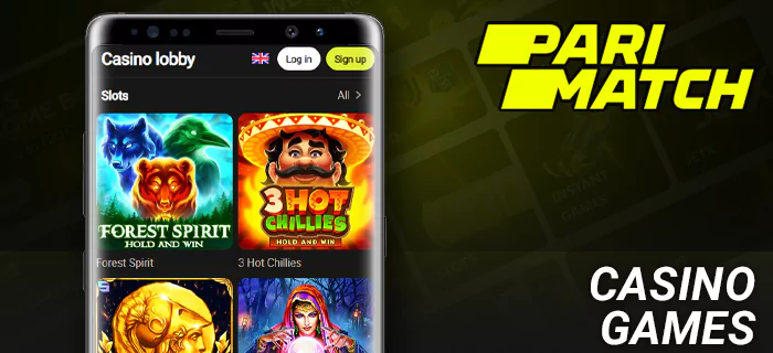 Casino games at Parimatch app