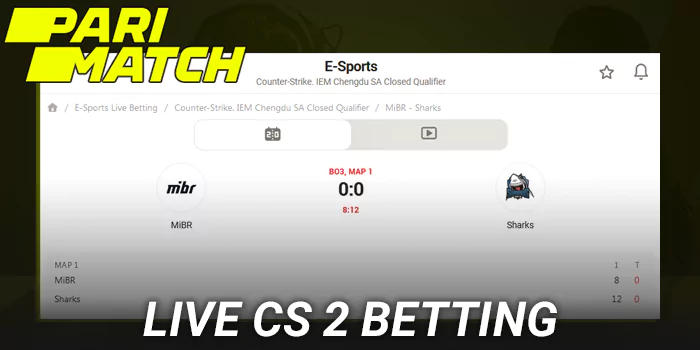 Live CS2 betting at Parimatch in India