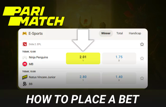 How to place a bet on Dota 2 at Parimatch