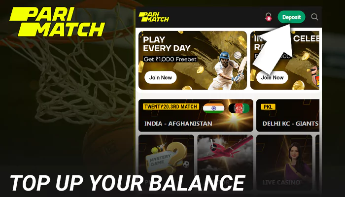 Make a deposit at Parimatch site to basketball betting