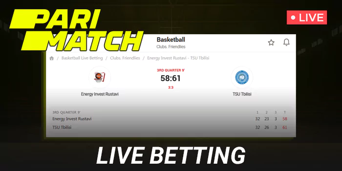 Live Basketball betting at Parimatch in India