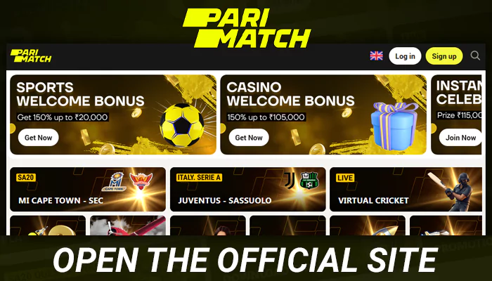 Official Parimatch site page