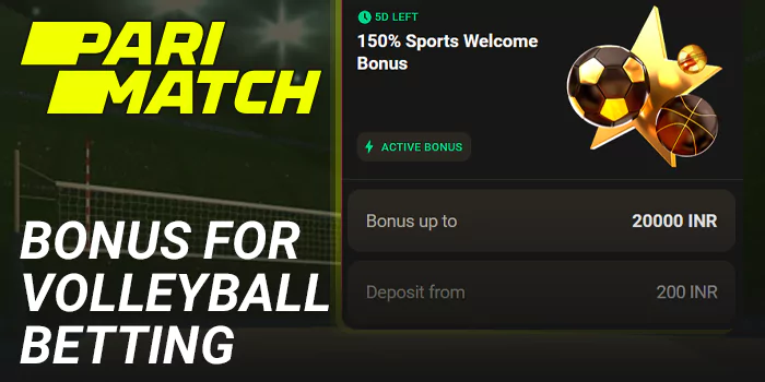 Bonus for Volleyball betting at Parimatch in India